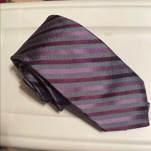 Murano Purple and Gray Striped Tie